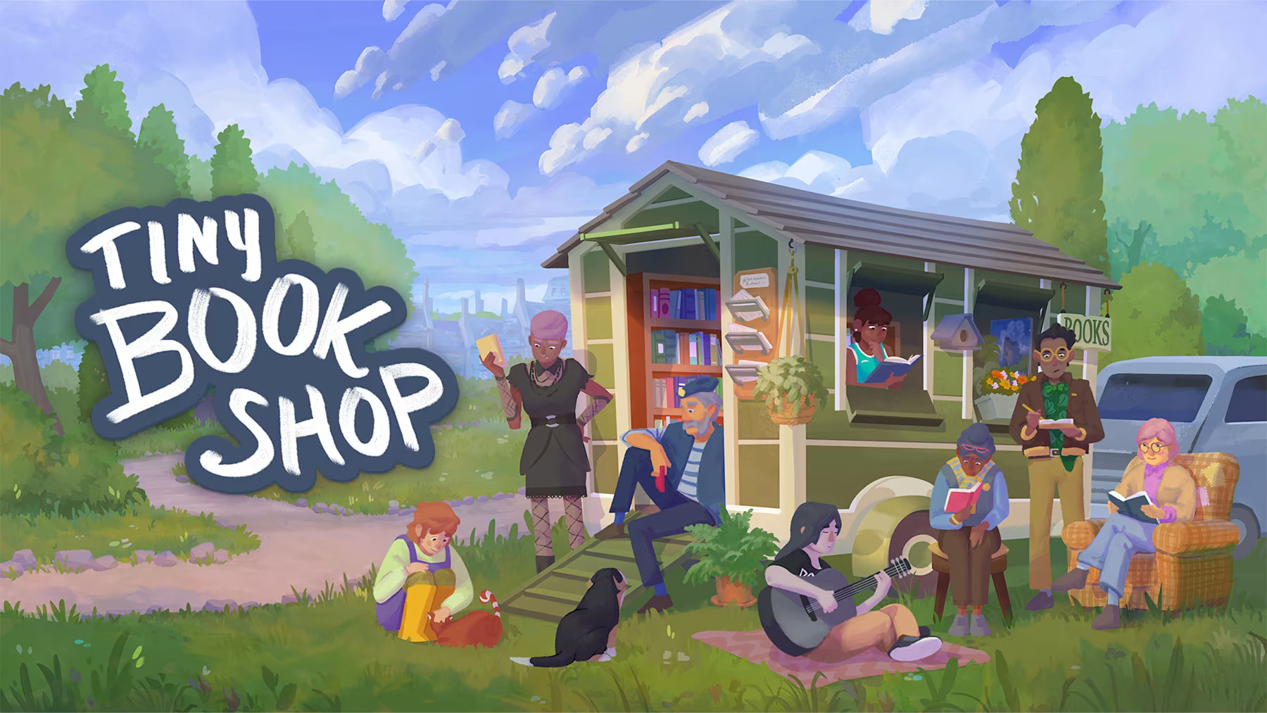 Tiny Bookshop cover with characters from the game